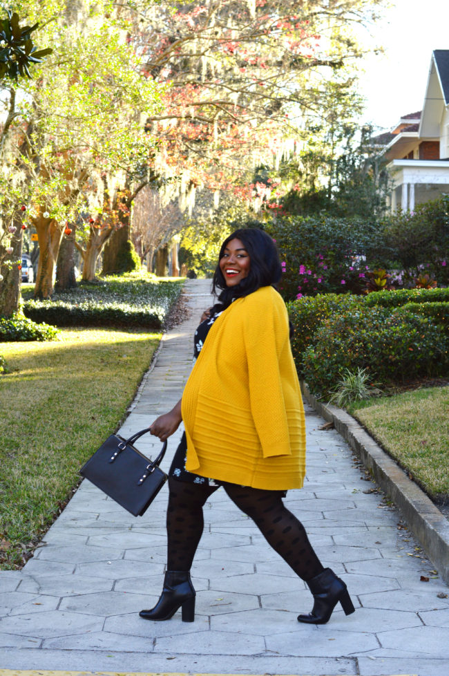 Musings of a Curvy Lady, Plus Size Fashion, Fashion Blogger, Women's Fashion, Old Navy, #OldNavyStyle, Floral Print Dress, Cardigan + Dress Combo, Boyfriend Cardigan, Mixed Prints, Kate Spade New York