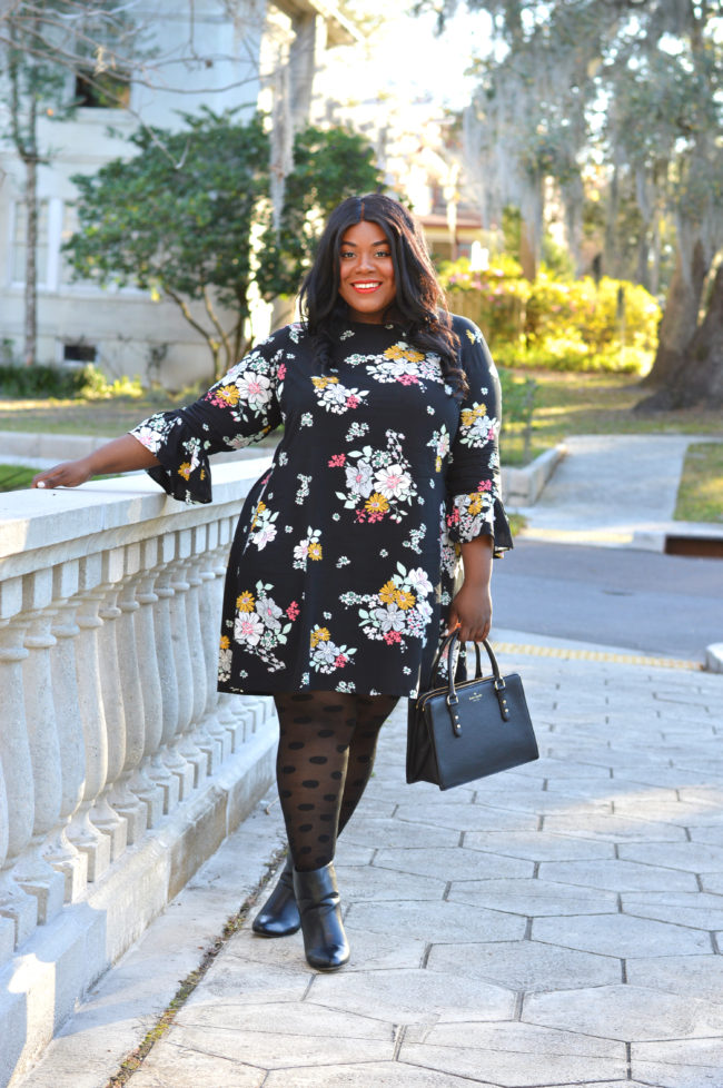 Musings of a Curvy Lady, Plus Size Fashion, Fashion Blogger, Women's Fashion, Old Navy, #OldNavyStyle, Floral Print Dress, Cardigan + Dress Combo, Boyfriend Cardigan, Mixed Prints, Kate Spade New York