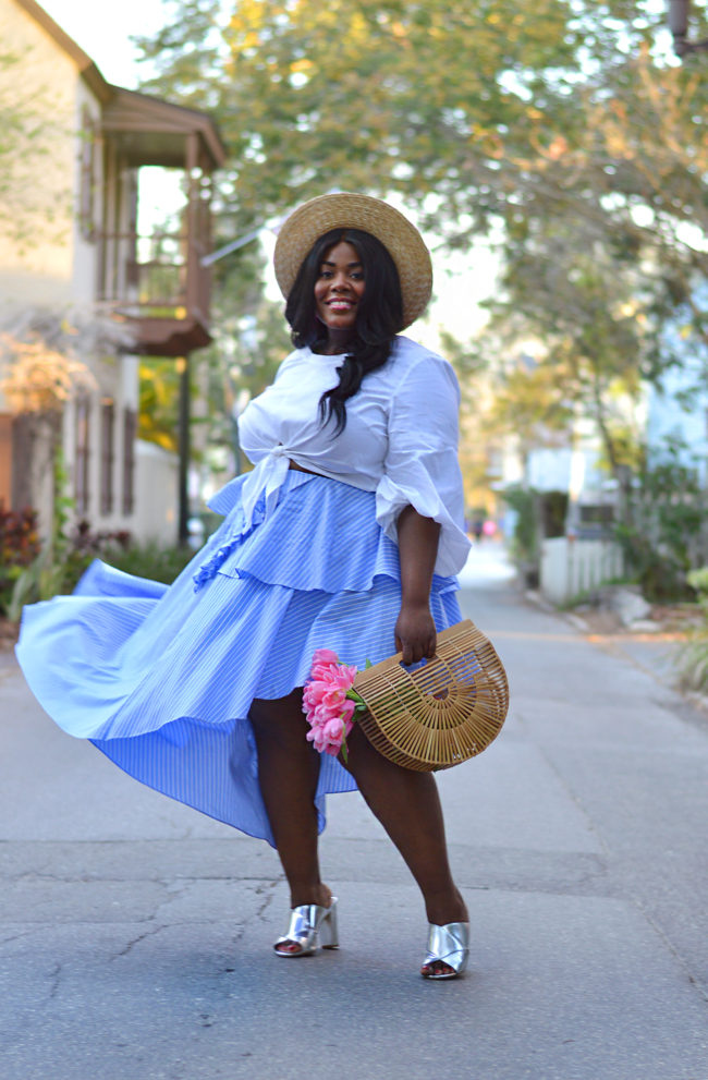 Musings of a Curvy Lady, Plus Size Fashion, Fashion Blogger, Style Blogger, Curvy Style, Ruffles, Summer Fashion, Spring Outfit, Florida, Resort Wear, Fame & Partners, Cult Gaia, Women's Fashion