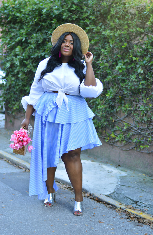 Musings of a Curvy Lady, Plus Size Fashion, Fashion Blogger, Style Blogger, Curvy Style, Ruffles, Summer Fashion, Spring Outfit, Florida, Resort Wear, Fame & Partners, Cult Gaia, Women's Fashion