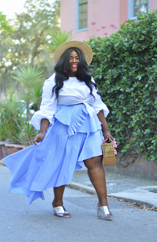 Musings of a Curvy Lady, Plus Size Fashion, Fashion Blogger, Style Blogger, Curvy Style, Ruffles, Summer Fashion, Spring Outfit, Florida, Resort Wear, Fame & Partners, Cult Gaia, Women's Fashion