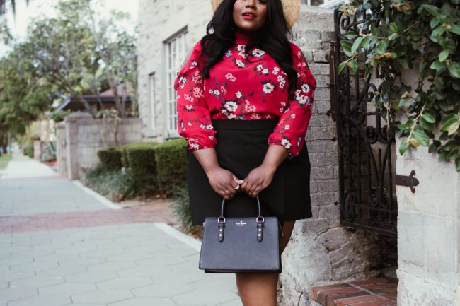 Musings of a Curvy Lady, Plus Size Fashion, Fashion Blogger, Simply Be, Spring Fashion, Cold Shoulder Trends, Ruffle Blouse, Floral Print, Boater Hat, Parisian Inspired, Women's Fashion