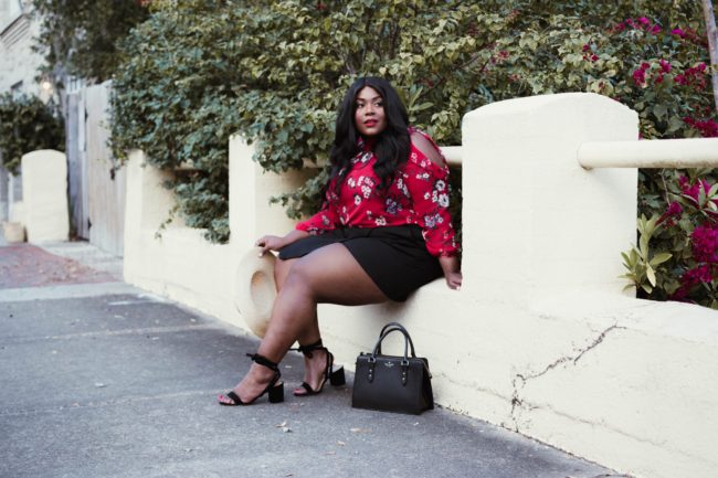 Musings of a Curvy Lady, Plus Size Fashion, Fashion Blogger, Simply Be, Spring Fashion, Cold Shoulder Trends, Ruffle Blouse, Floral Print, Boater Hat, Parisian Inspired, Women's Fashion