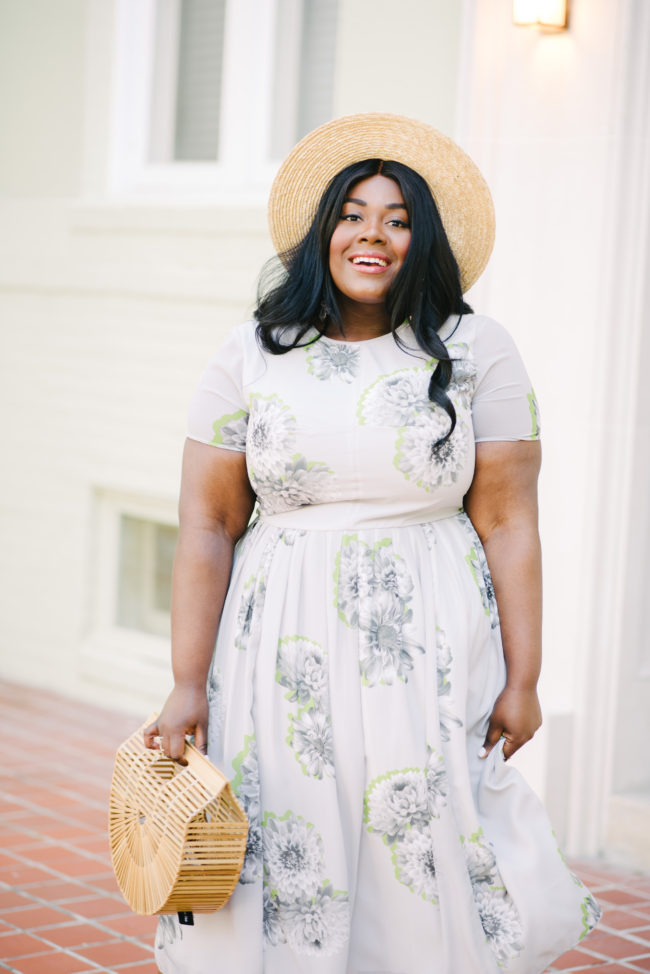 Musings of a Curvy Lady, Plus Size Fashion, Fashion Blogger, Spring Fashion, Print Dresses. eShakti, Women's Fashion, Boater Hat