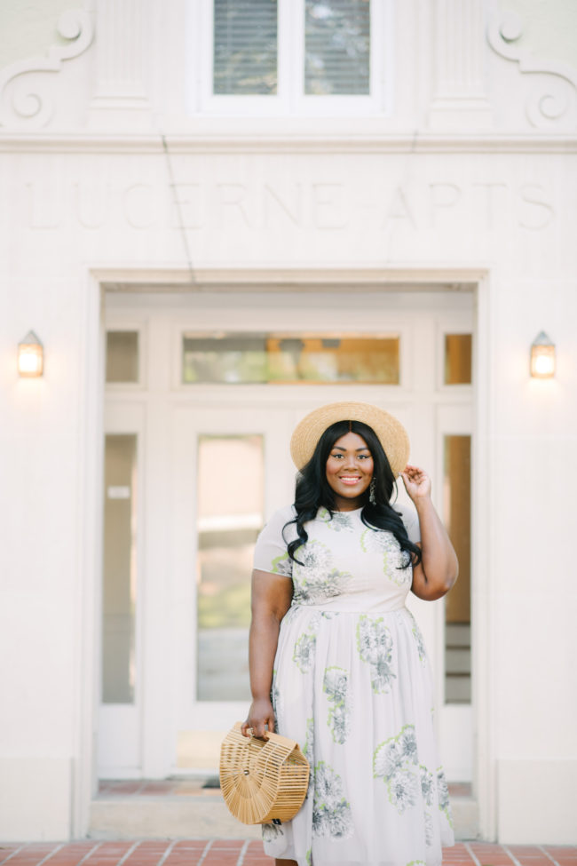 Musings of a Curvy Lady, Plus Size Fashion, Fashion Blogger, Spring Fashion, Print Dresses. eShakti, Women's Fashion, Boater Hat