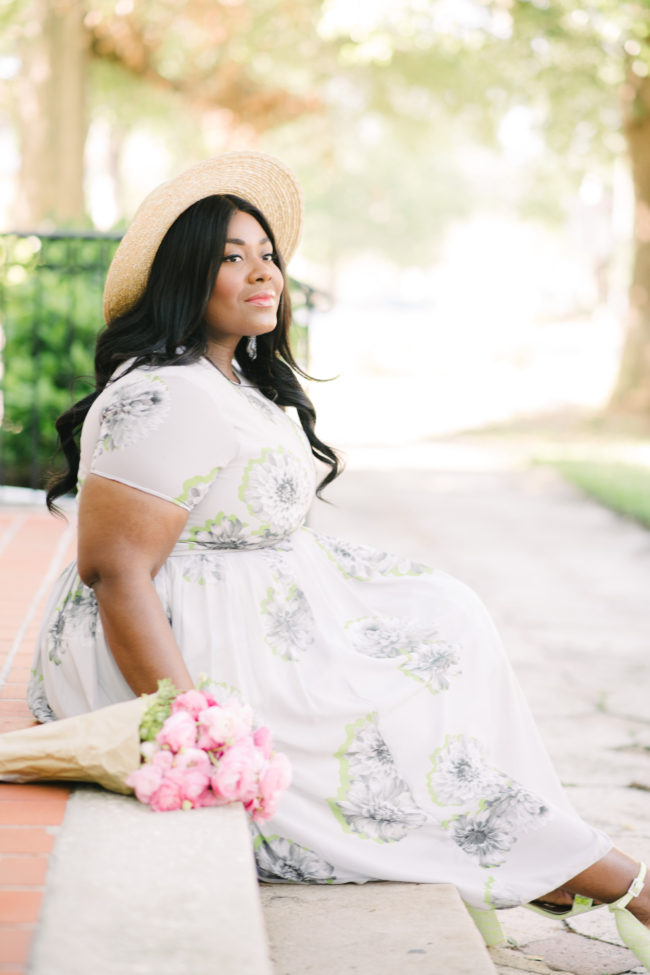 Musings of a Curvy Lady, Plus Size Fashion, Fashion Blogger, Spring Fashion, Print Dresses. eShakti, Women's Fashion, Boater Hat