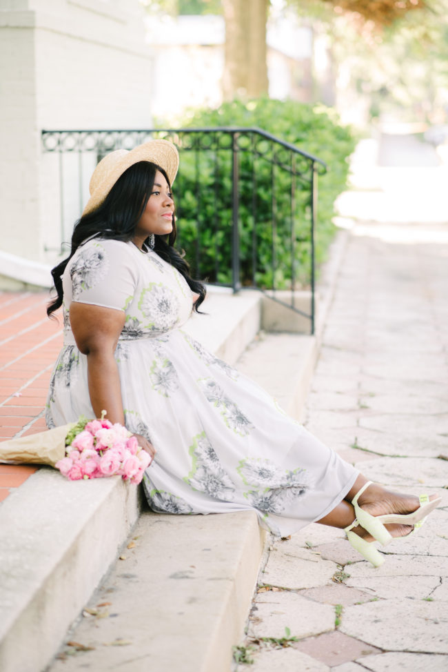 Musings of a Curvy Lady, Plus Size Fashion, Fashion Blogger, Spring Fashion, Print Dresses. eShakti, Women's Fashion, Boater Hat