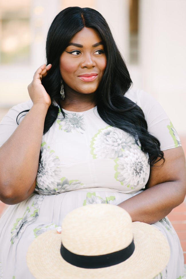 Musings of a Curvy Lady, Plus Size Fashion, Fashion Blogger, Spring Fashion, Print Dresses. eShakti, Women's Fashion, Boater Hat