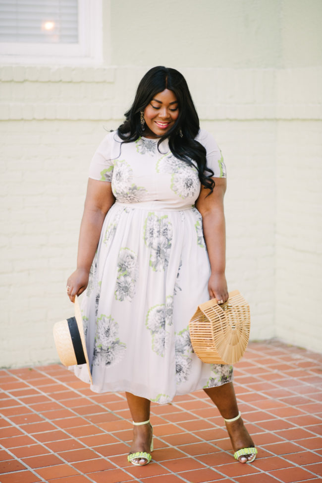 Musings of a Curvy Lady, Plus Size Fashion, Fashion Blogger, Spring Fashion, Print Dresses. eShakti, Women's Fashion, Boater Hat