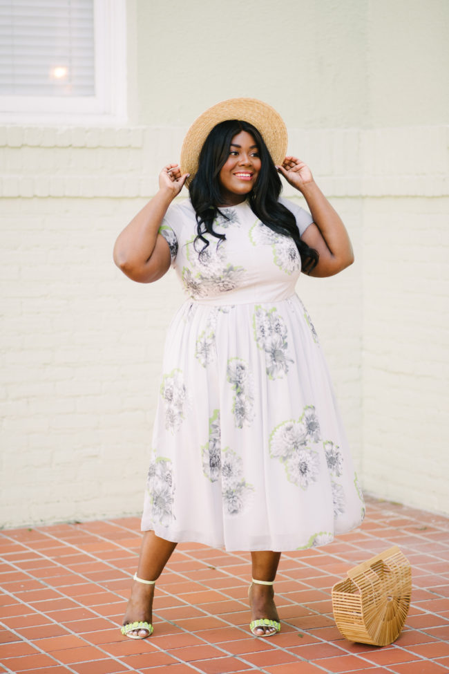 Musings of a Curvy Lady, Plus Size Fashion, Fashion Blogger, Spring Fashion, Print Dresses. eShakti, Women's Fashion, Boater Hat