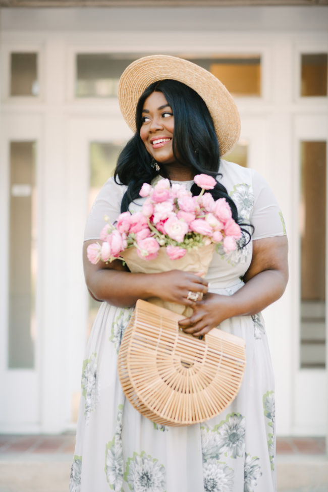 Musings of a Curvy Lady, Plus Size Fashion, Fashion Blogger, Spring Fashion, Print Dresses. eShakti, Women's Fashion, Boater Hat