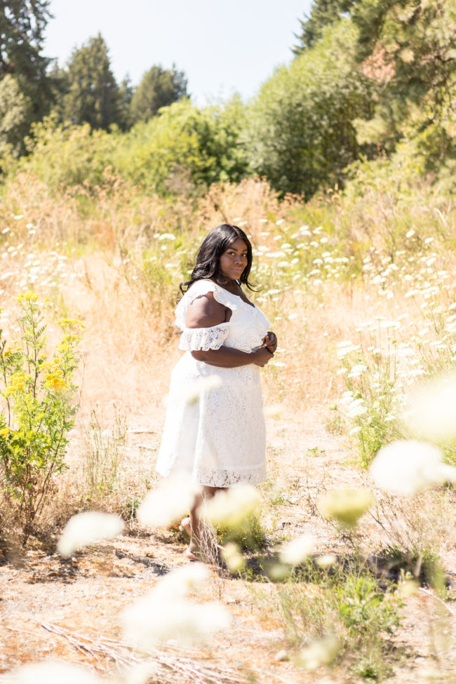 Musings of a Curvy Lady, OOTD, Plus Size Fashion, Fashion, Fashion Blogger, White Lace Dress, Fame & Partners, #FameBabe, Dress With Ruffles, Washington State, Tacoma, Seattle, Wildflowers, Flower Field, Flower Farm, NYFW, Summer Fashion, Fashion Editorial, Fashion, Women's Fashion