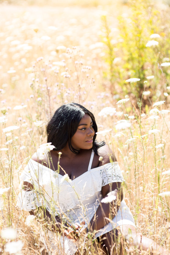 Musings of a Curvy Lady, OOTD, Plus Size Fashion, Fashion, Fashion Blogger, White Lace Dress, Fame & Partners, #FameBabe, Dress With Ruffles, Washington State, Tacoma, Seattle, Wildflowers, Flower Field, Flower Farm, NYFW, Summer Fashion, Fashion Editorial, Fashion, Women's Fashion