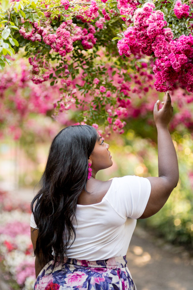 Musings of a Curvy Lady, Plus Size Fashion, Fashion Blogger, Fame & Partners, Maxi Skirt, Floral Maxi Dress, Tacoma, Seattle, Washington, Rose Garden, Point Defiance Park