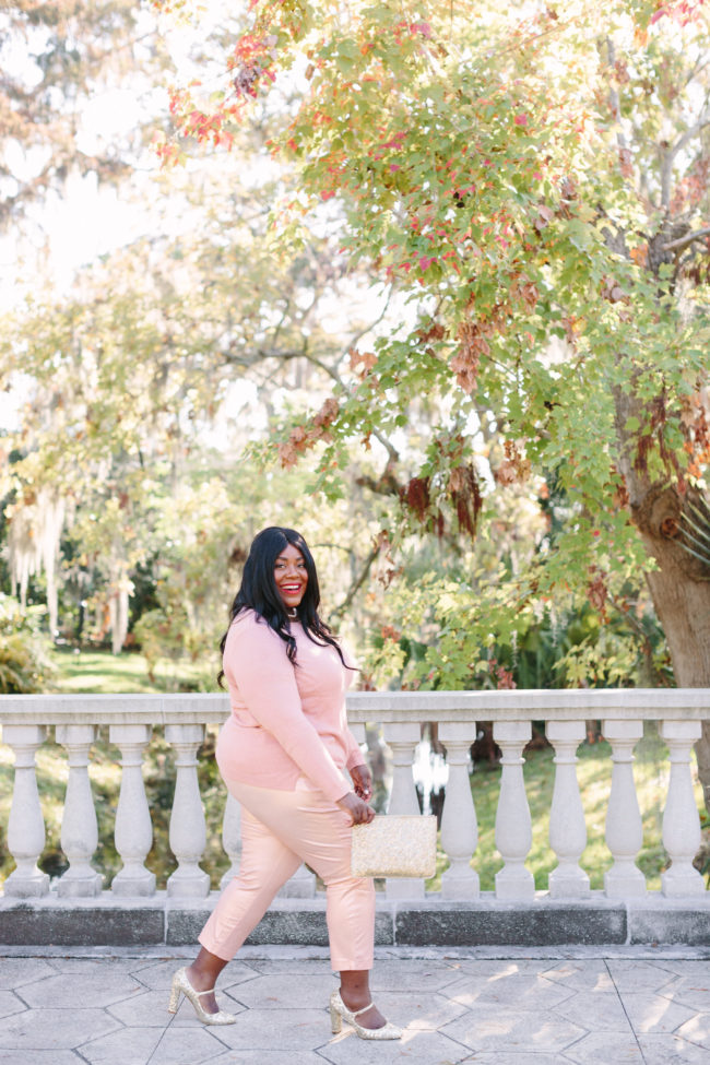 Musings of a Curvy Lady, Plus Size Fashion, Women's Fashion, Old Navy, Winter Outfit Ideas, Blush Monochrome Outfit, Old Navy, Party Outfit, Modest Fashion