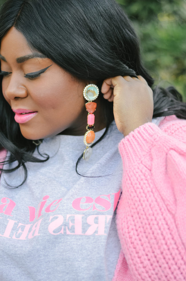 Musings of a Curvy Lady, Plus Size Fashion, Fashion Blogger, Millennial Pink, Winter Fashion, Casual Fashion, Casual Style, OOTD, Women's Fashion, Pink Cardigan, River Island