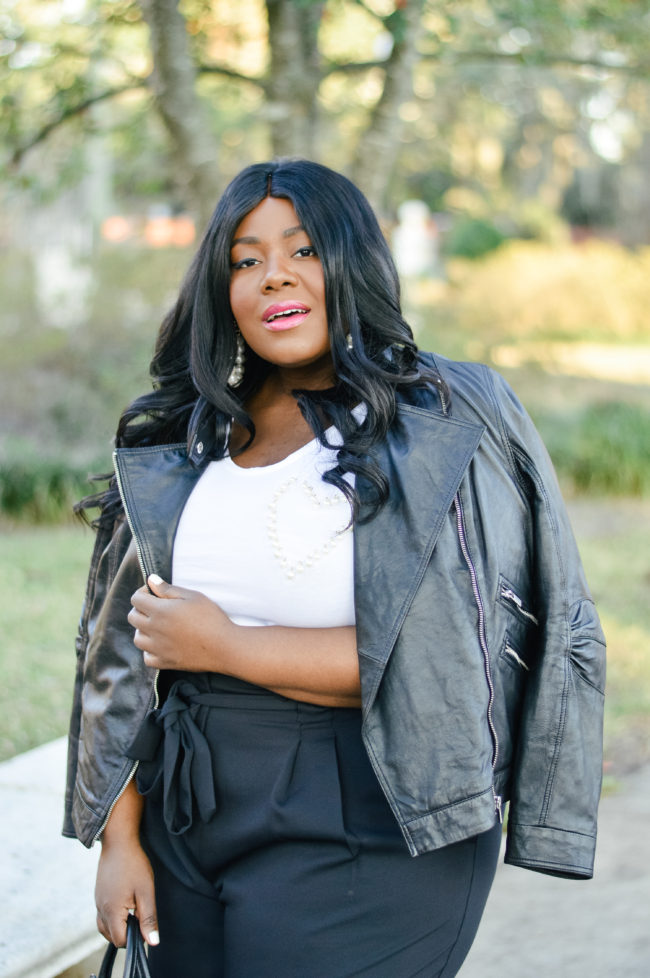 Musings of a Curvy Lady, Plus Size Fashion, Fashion Blogger, River Island, Curvy Style, OOTD, Winter Fashion, Wide Leg Trousers, Pearl Details, Black and White Outfit