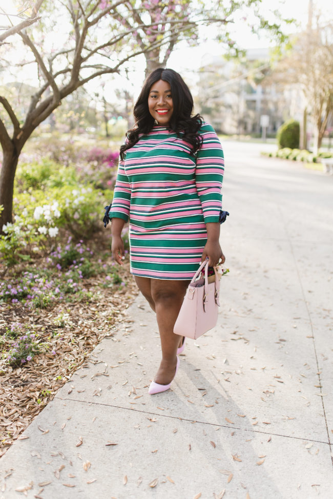 Musings of a Curvy Lady, Plus Size Fashion, Fashion Blogger, Spring Fashion, Draper James, Eloquii, AKA, Pink Heels, ASOS, Kate Spade