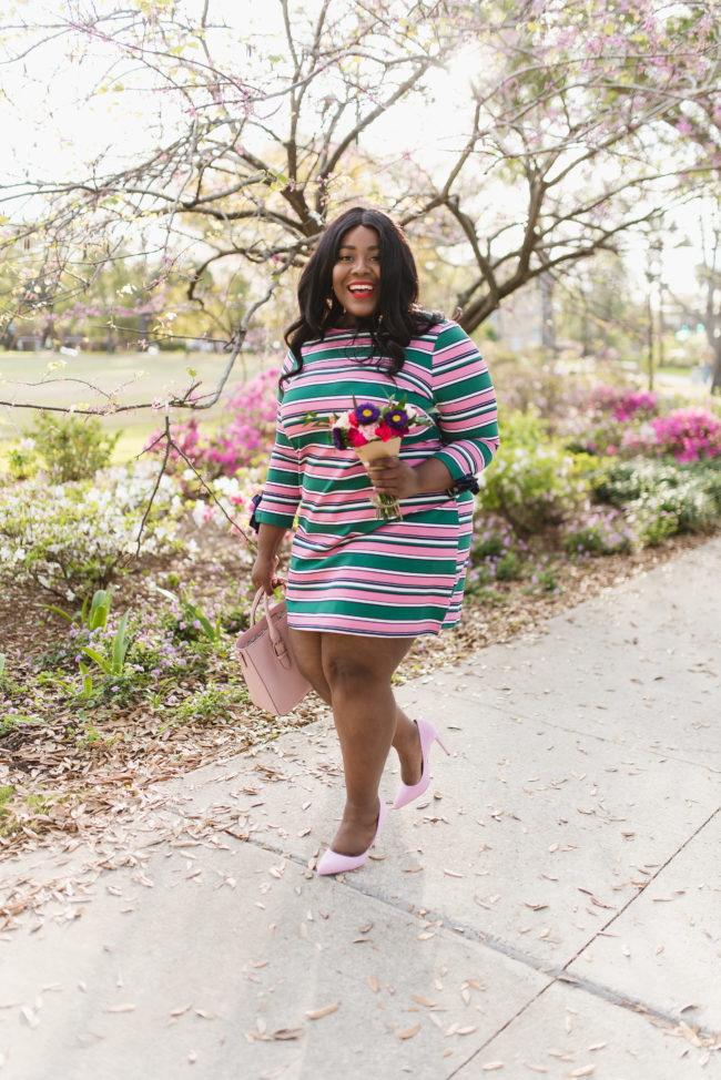 Musings of a Curvy Lady, Plus Size Fashion, Fashion Blogger, Spring Fashion, Draper James, Eloquii, AKA, Pink Heels, ASOS, Kate Spade