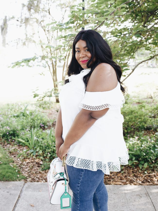 Musings of a Curvy Lady, Plus Size Fashion, Fashion Blogger, River Island, Spring Outfit Ideas, Women's Fashion, Spring Fashion, Off the Shoulder Top