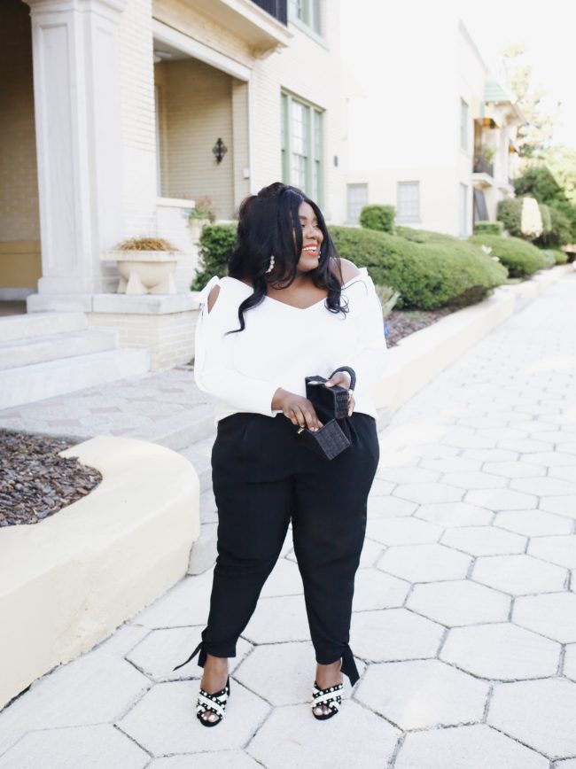 Musings of a Curvy Lady, Plus Size Fashion, Fashion Blogger, Macy's, NY Collection, Spring Fashion, Zara, Steve Madden, Black and White Outfit