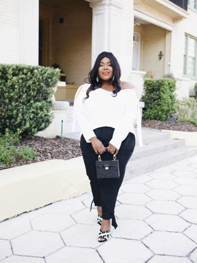 Musings of a Curvy Lady, Plus Size Fashion, Fashion Blogger, Macy's, NY Collection, Spring Fashion, Zara, Steve Madden, Black and White Outfit