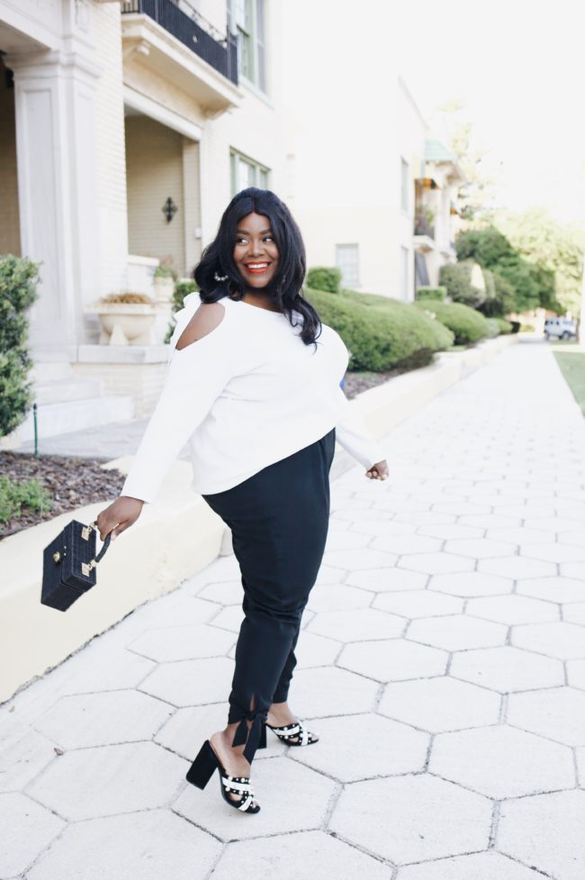 Musings of a Curvy Lady, Plus Size Fashion, Fashion Blogger, Macy's, NY Collection, Spring Fashion, Zara, Steve Madden, Black and White Outfit