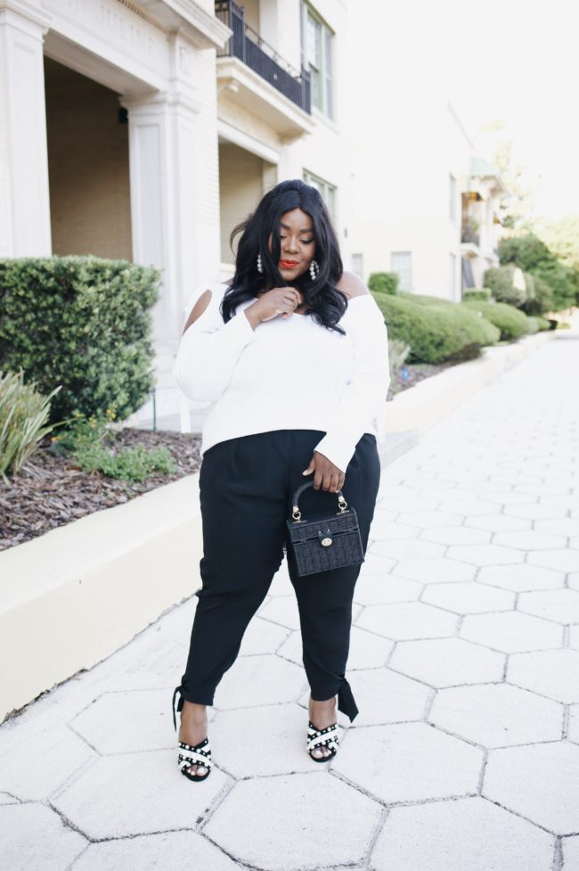 Musings of a Curvy Lady, Plus Size Fashion, Fashion Blogger, Macy's, NY Collection, Spring Fashion, Zara, Steve Madden, Black and White Outfit