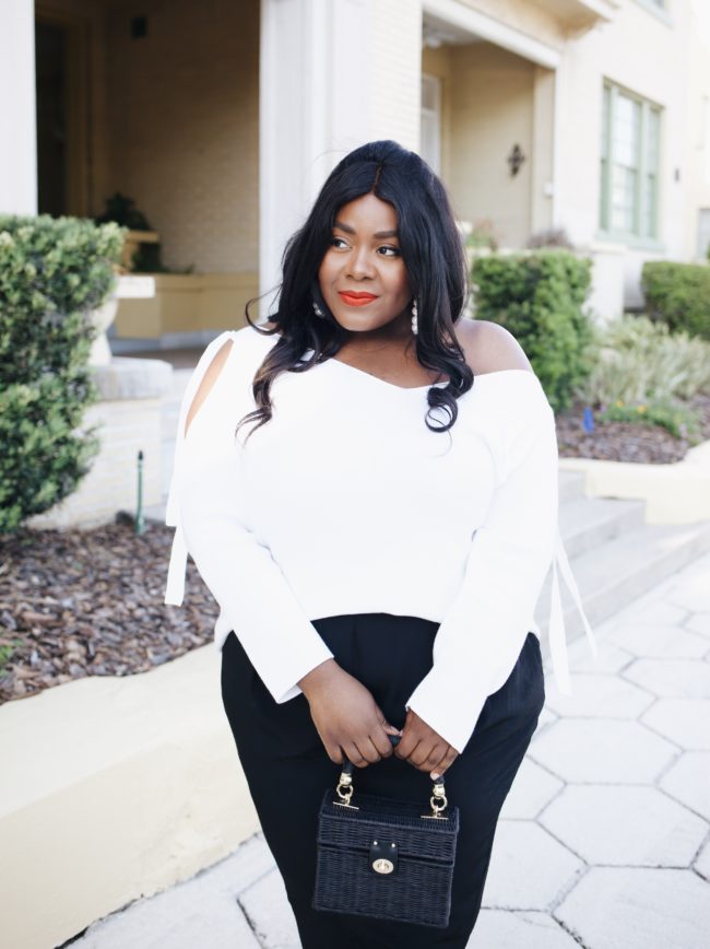 Musings of a Curvy Lady, Plus Size Fashion, Fashion Blogger, Macy's, NY Collection, Spring Fashion, Zara, Steve Madden, Black and White Outfit