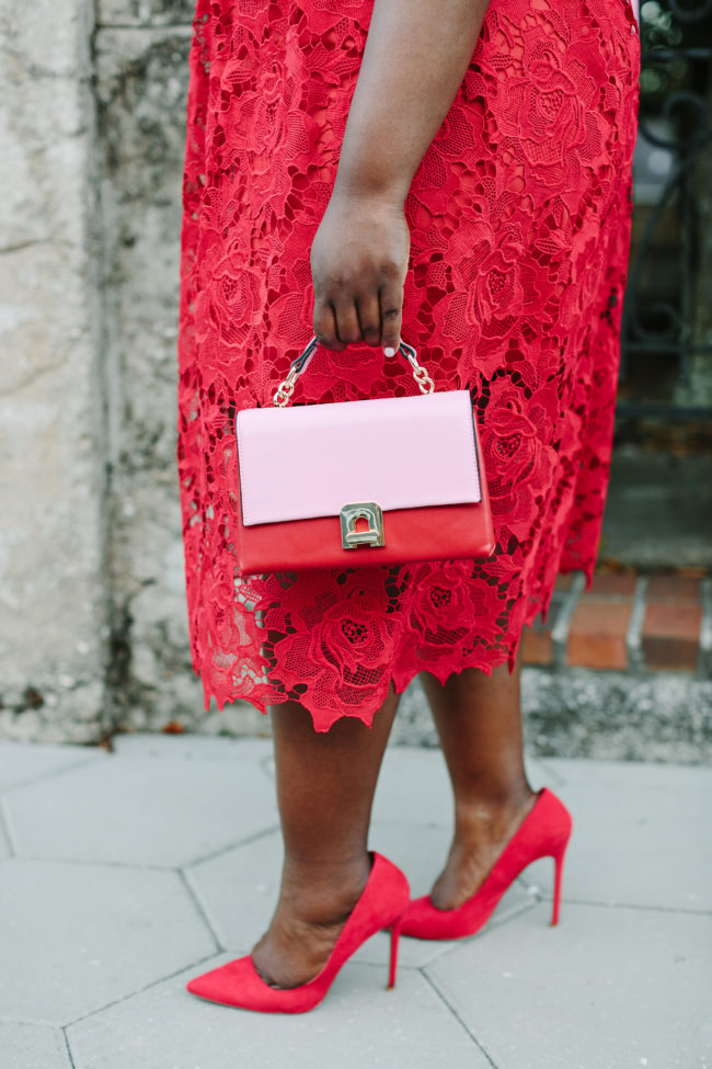 Red Lace Midi, Musings of a Curvy Lady, Plus Size Fashion, River Island, Zara USA, All Red Outfit, Red Monochrome Outfit, Women's Fashion, Spring Fashion, Wedding Guest Outfit,