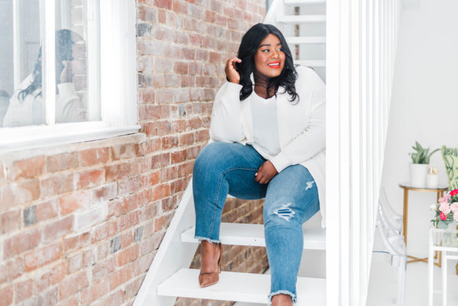 Find Your Perfect Fit, Confidence, Safe Space, Musings of a Curvy Lady, Plus Size Fashion, Fashion Blogger, EXPRESS, EXPRESS Jeans, Plus Size Jeans, Fall Fashion, Home Office