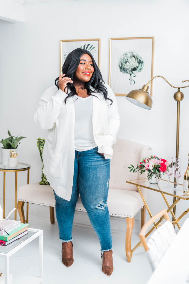 Find Your Perfect Fit, Confidence, Safe Space, Musings of a Curvy Lady, Plus Size Fashion, Fashion Blogger, EXPRESS, EXPRESS Jeans, Plus Size Jeans, Fall Fashion, Home Office