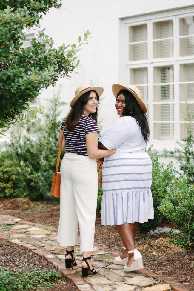 Sisters, LOFT, Fashion, Plus Size Fashion, French Girl Inspired, Nautical Inspired Fashion, Boater Hat