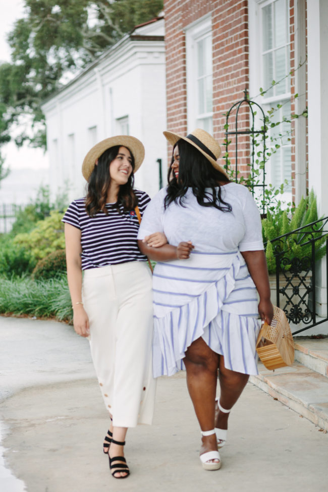 Sisters, LOFT, Fashion, Plus Size Fashion, French Girl Inspired, Nautical Inspired Fashion, Boater Hat