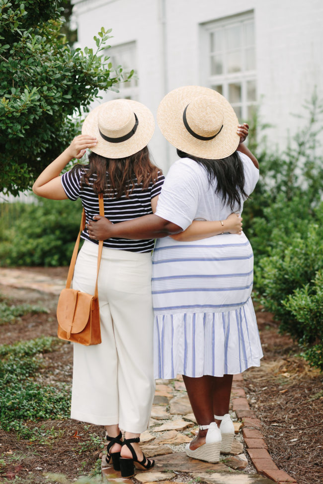 Sisters, LOFT, Fashion, Plus Size Fashion, French Girl Inspired, Nautical Inspired Fashion, Boater Hat