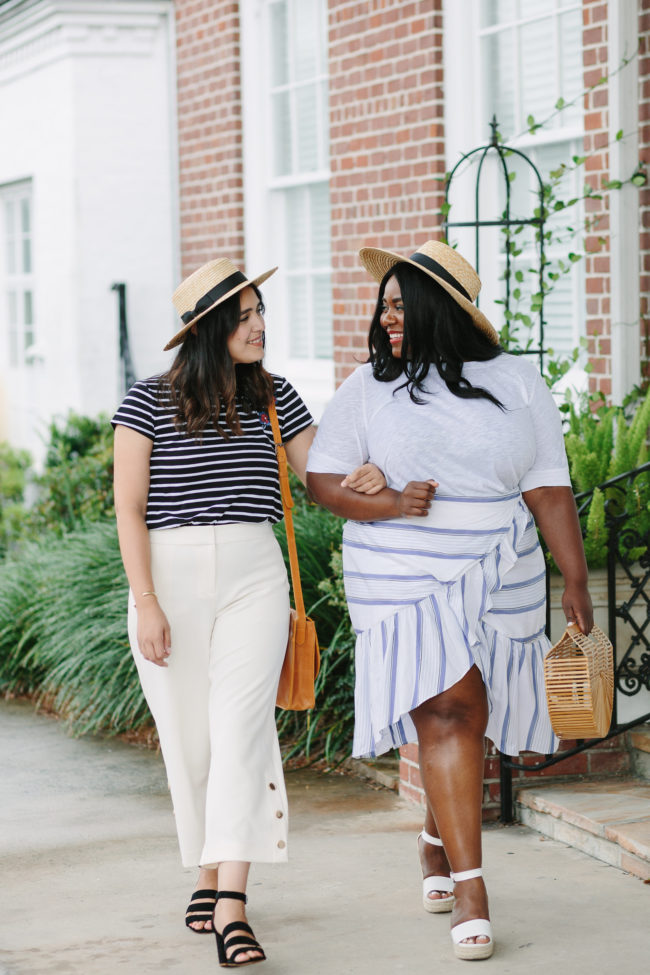 Sisters, LOFT, Fashion, Plus Size Fashion, French Girl Inspired, Nautical Inspired Fashion, Boater Hat