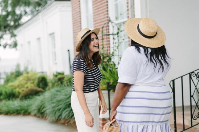 Sisters, LOFT, Fashion, Plus Size Fashion, French Girl Inspired, Nautical Inspired Fashion, Boater Hat