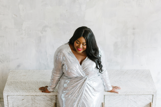 Musings of a Curvy Lady, Jason Wu X Eloquii, Jason Wu, Eloquii, Plus Size Fashion, Holiday Outfit Ideas, Women's Fashion, Special Occasion Dress, Sequin Gown, Old Hollywood Glamour, Glamour, Hollywood, Timeless Fashion, Michelle Obama