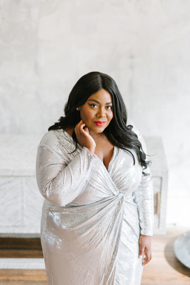 Musings of a Curvy Lady, Jason Wu X Eloquii, Jason Wu, Eloquii, Plus Size Fashion, Holiday Outfit Ideas, Women's Fashion, Special Occasion Dress, Sequin Gown, Old Hollywood Glamour, Glamour, Hollywood, Timeless Fashion, Michelle Obama