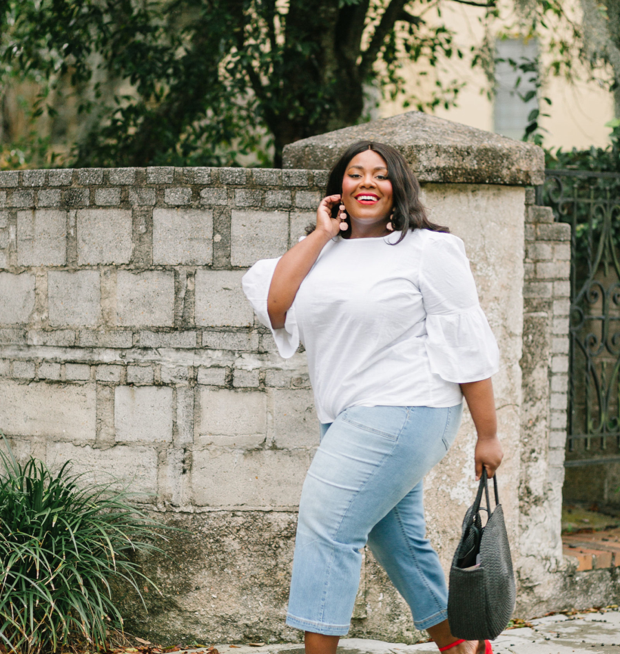 plus size wide leg crop jeans