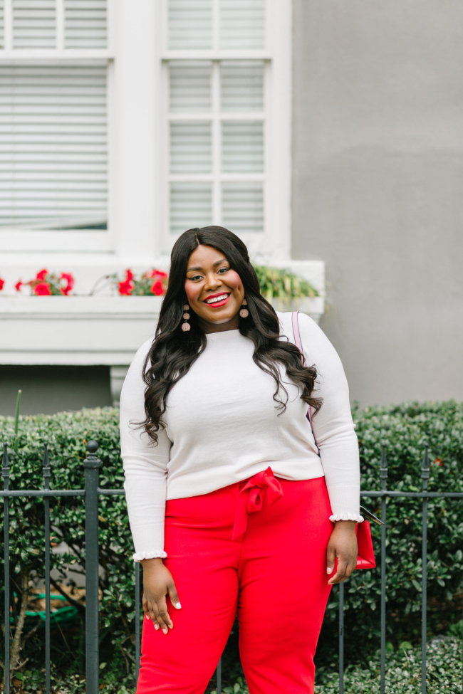 Zara, Steve Madden Sandals, Musings of a Curvy Lady, Plus Size Fashion, Fashion Blogger, Plus Size Blogger, Loft, Office Outfit Ideas, Women's Fashion, Pink and Red Outfit, Valentine's Day, Plus Size Office Outfits, Florida Blogger, Southern Belle