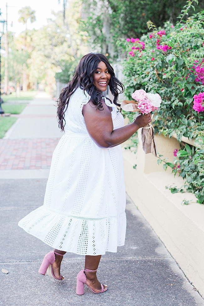 Plus Size Fashion, J.Crew, J.Crew Plus Size, White Eyelet Dress, Little White Dress, Plus Size Summer Outfit, Plus Size Model, New York Blogger, Miami Blogger