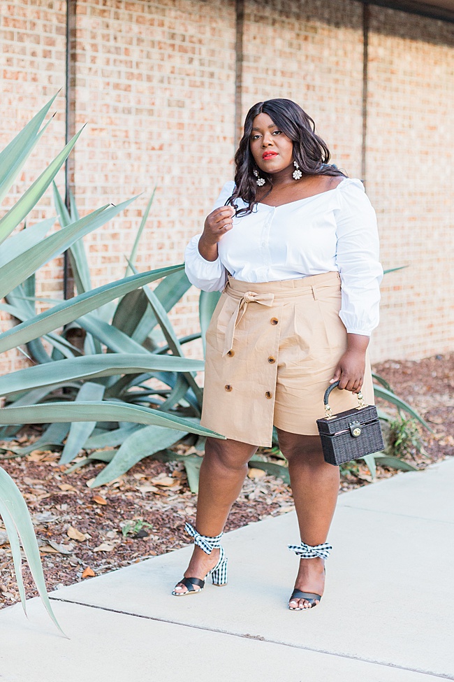 Musings of a Curvy Lady, Skort, Plus Size Fashion, Eloquii, Square Neckline, Summer Fashion