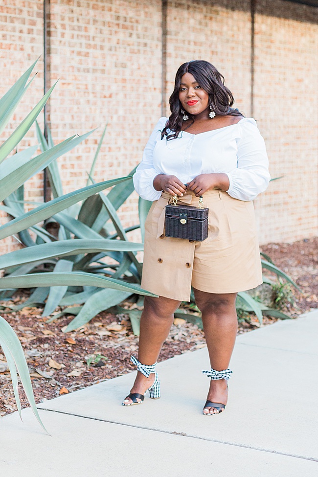 Musings of a Curvy Lady, Skort, Plus Size Fashion, Eloquii, Square Neckline, Summer Fashion