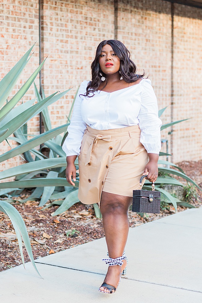 Musings of a Curvy Lady, Skort, Plus Size Fashion, Eloquii, Square Neckline, Summer Fashion