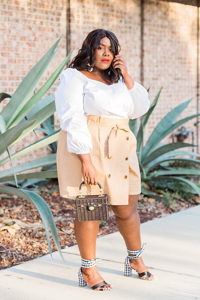 Musings of a Curvy Lady, Skort, Plus Size Fashion, Eloquii, Square Neckline, Summer Fashion