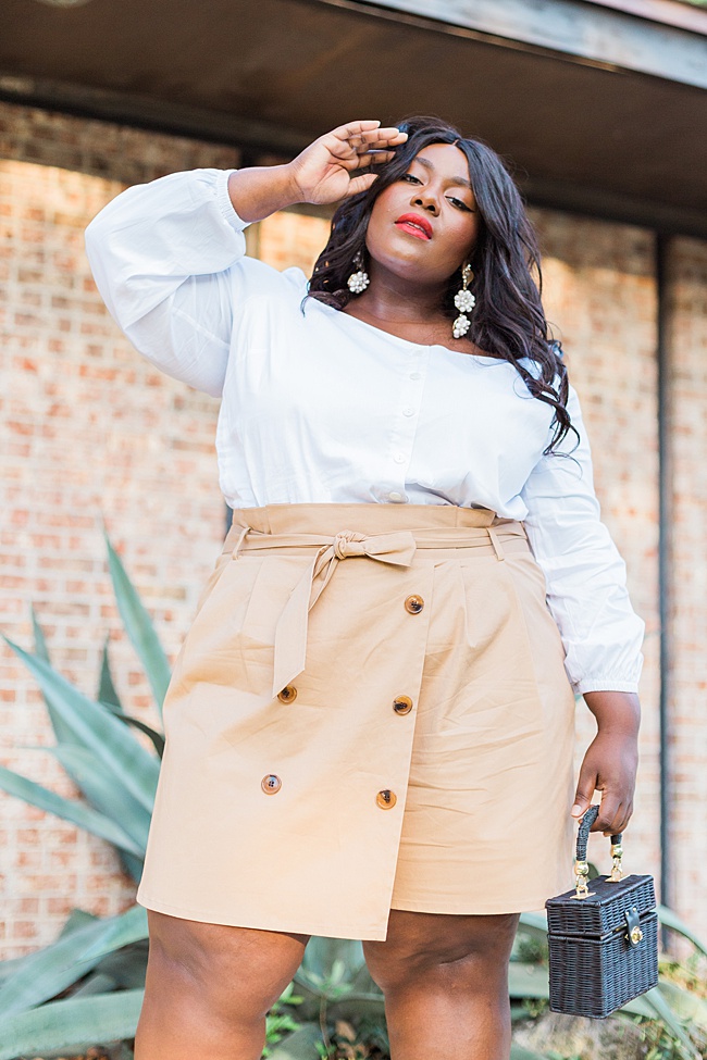 Musings of a Curvy Lady, Skort, Plus Size Fashion, Eloquii, Square Neckline, Summer Fashion