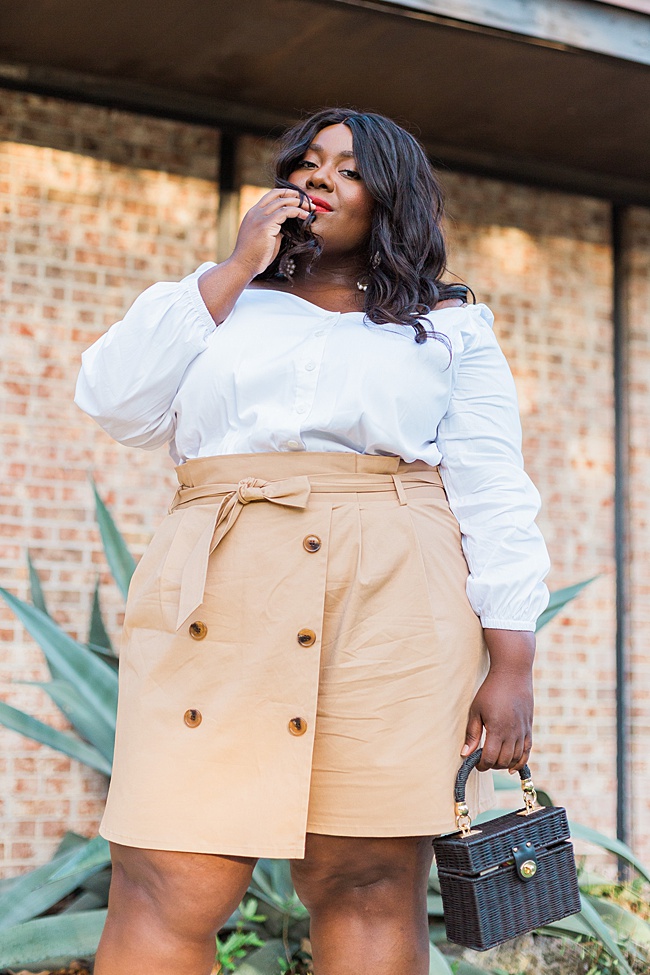 Musings of a Curvy Lady, Skort, Plus Size Fashion, Eloquii, Square Neckline, Summer Fashion