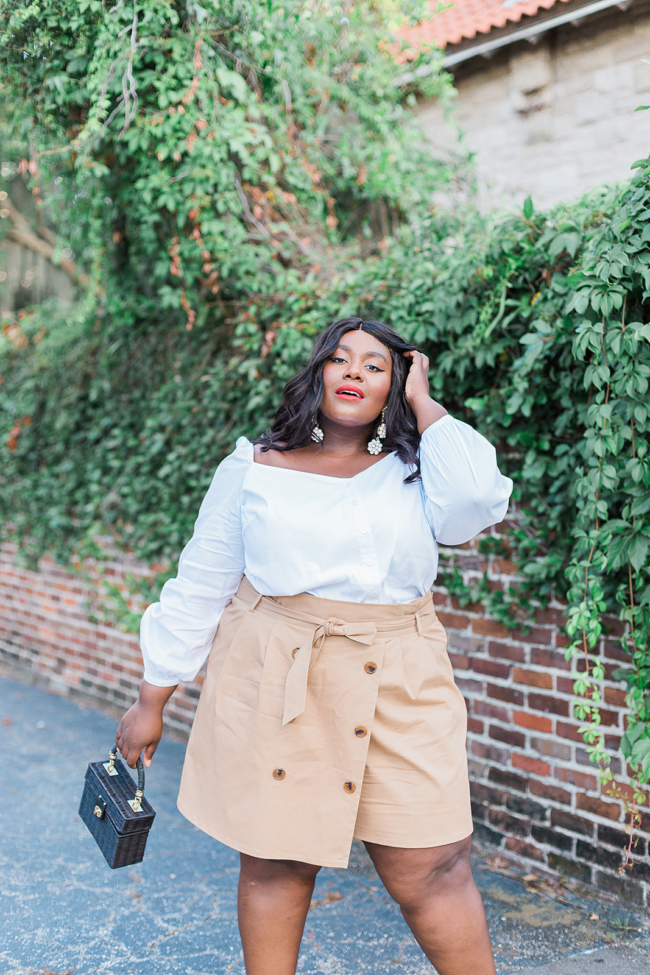 Musings of a Curvy Lady, Skort, Plus Size Fashion, Eloquii, Square Neckline, Summer Fashion