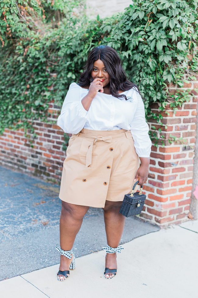 Musings of a Curvy Lady, Skort, Plus Size Fashion, Eloquii, Square Neckline, Summer Fashion